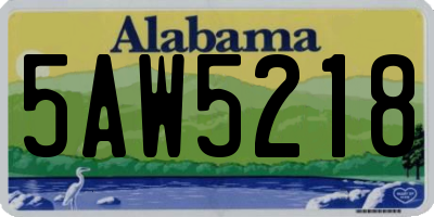 AL license plate 5AW5218