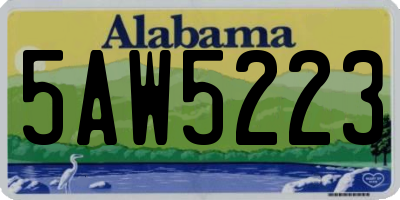 AL license plate 5AW5223