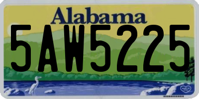 AL license plate 5AW5225