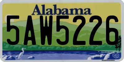 AL license plate 5AW5226