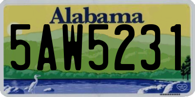 AL license plate 5AW5231