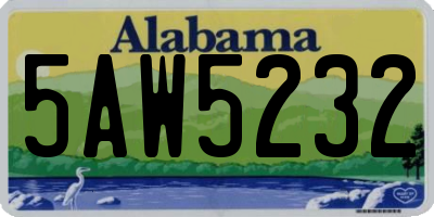 AL license plate 5AW5232