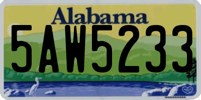 AL license plate 5AW5233