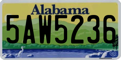 AL license plate 5AW5236