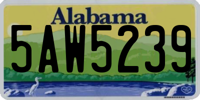 AL license plate 5AW5239