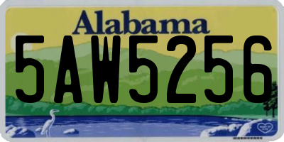 AL license plate 5AW5256