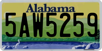 AL license plate 5AW5259