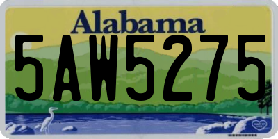 AL license plate 5AW5275