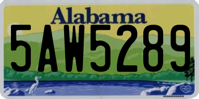 AL license plate 5AW5289