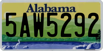 AL license plate 5AW5292