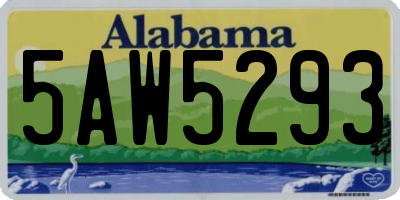 AL license plate 5AW5293