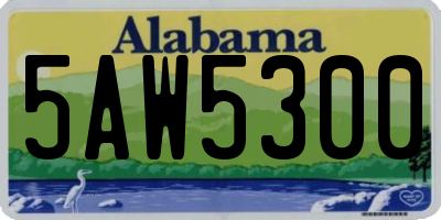 AL license plate 5AW5300