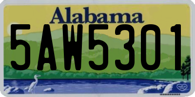 AL license plate 5AW5301
