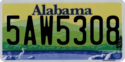 AL license plate 5AW5308