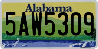 AL license plate 5AW5309