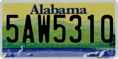 AL license plate 5AW5310