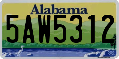 AL license plate 5AW5312