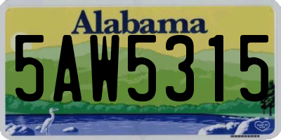 AL license plate 5AW5315