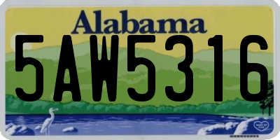 AL license plate 5AW5316