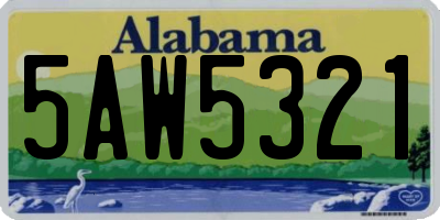 AL license plate 5AW5321