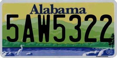 AL license plate 5AW5322