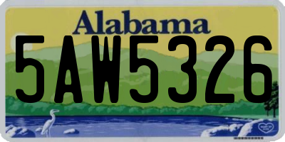 AL license plate 5AW5326