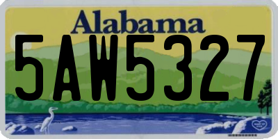 AL license plate 5AW5327