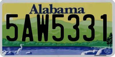 AL license plate 5AW5331