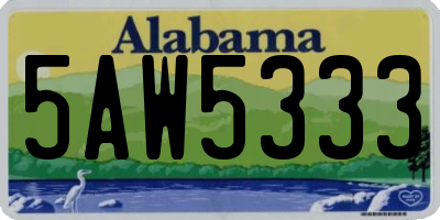 AL license plate 5AW5333