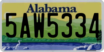 AL license plate 5AW5334