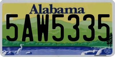 AL license plate 5AW5335