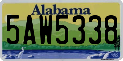 AL license plate 5AW5338