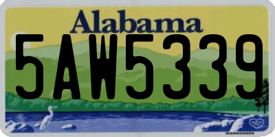 AL license plate 5AW5339