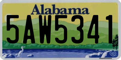 AL license plate 5AW5341