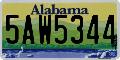AL license plate 5AW5344
