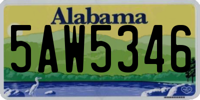 AL license plate 5AW5346