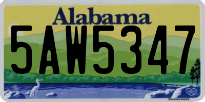 AL license plate 5AW5347