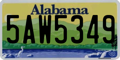 AL license plate 5AW5349