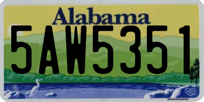 AL license plate 5AW5351