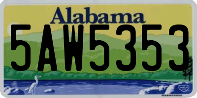 AL license plate 5AW5353
