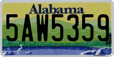 AL license plate 5AW5359
