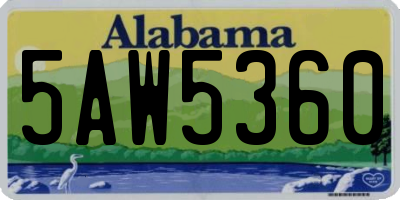 AL license plate 5AW5360