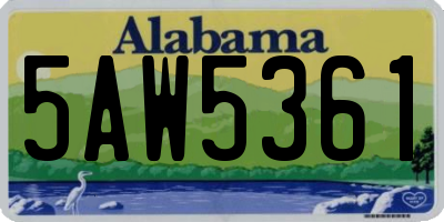 AL license plate 5AW5361