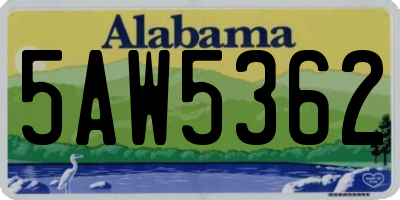 AL license plate 5AW5362
