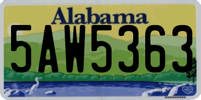AL license plate 5AW5363