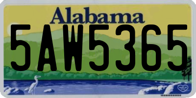 AL license plate 5AW5365