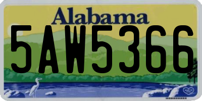 AL license plate 5AW5366