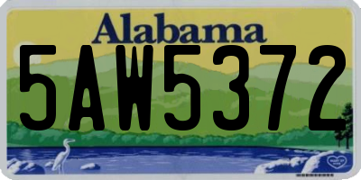 AL license plate 5AW5372