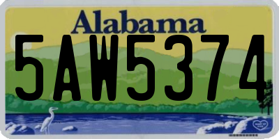 AL license plate 5AW5374