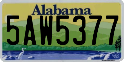 AL license plate 5AW5377